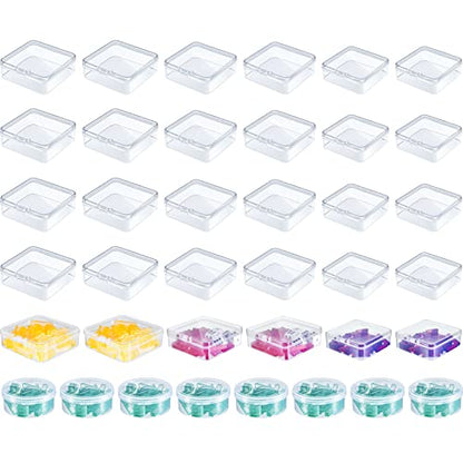 Taiyin 32 Pcs Clear Game Tokens Storage Containers Clear Plastic Beads Storage Containers Mixed Sizes Boxes for Game Components, Empty Organizer Box with Lids for Dice, Tokens, Beads