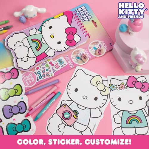 Hello Kitty and Friends 2-in-1 Coloring & Sticker Book, Includes 25+ Stickers, Crayons, Sanrio Sticker Book, 5 Year Old Girl Gift, Toddler Girl Toys, Hello Kitty Toys, Sanrio Stuff, Girl Toys Age 4-5 - style: Hello Kitty and Friends
