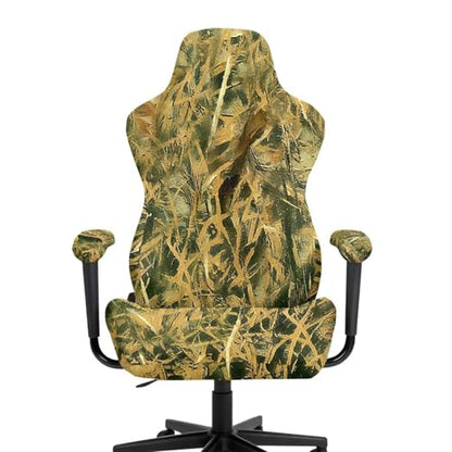 Hunting Camo Gaming Chair Cover Cat Scratch Proof 4 Piece Non Slip Stretchable Elastic Computer Reclining Gaming Chair Seat Cover with Armrest Covers Breathable Swivel Armchair Slipcover - color: Forest Hunting Camo