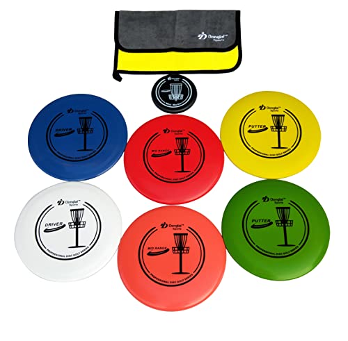 Disc Golf Starter Set with 2pcs Driver, 2pcs Mid-Range, 2pcs Putter, 1pc mini Marker and Towel, Without Bag