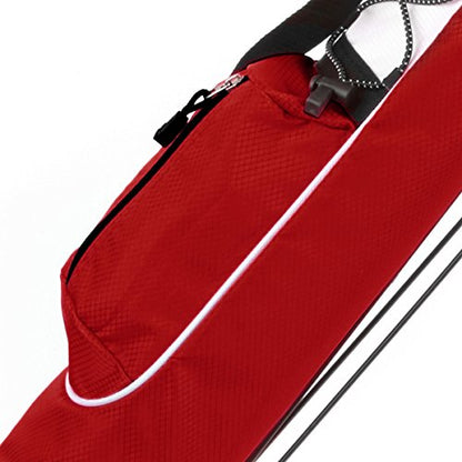 Orlimar Pitch ’n Putt Lightweight Sunday Golf Bag with Stand, Ultra-Light Carry Design, Two-Way Divider Top, Shoulder Strap, Compact Carry Golf Bag for Men & Women - color: Brick Red