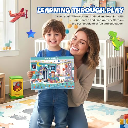Search and Find Books for Kids Ages 3-5; Road Trip Activities for Ages 4-8, 24 Themes Activity Book with 2 Dry Erase Markers