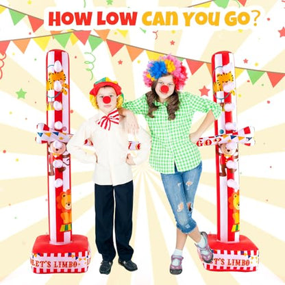 Threan Circus Inflatable Limbo Game for Kids Adults Toddlers Carnival Theme Party Enhance Family Bonding for Indoor Outdoor Birthday Picnic Pool - style: Circus