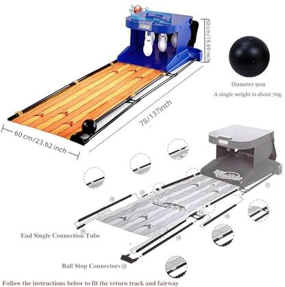 Family Bowling Game,Home Indoor Bowling Ball Console,with Automatic Reset, Lighting,LED Scoreboard & Simulation Sound,for Children and Adults Interactive Game - size: 11.5FT
