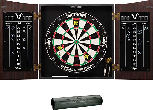 Viper Vault Cabinet with Shot King Sisal Dartboard & Padded Dart Mat