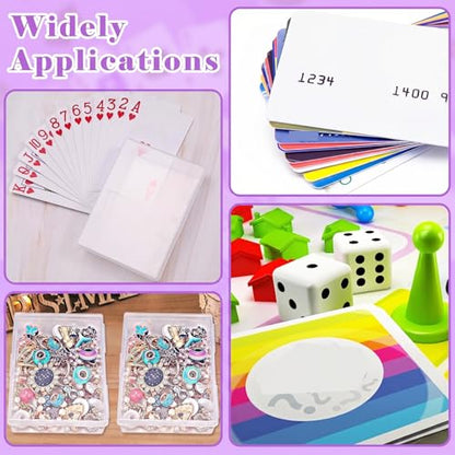 48 Pack Playing Card Cases Bulk, Clear Plastic Deck Box with Snap Closure, Empty Plastic Boxes Gaming Card Holder, Playing Deck Box for Poker Gaming Business Cards, 3.7x2.7x0.9 In(No Cards)