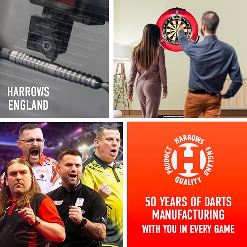 Harrows Ace Rubber Brass Steel Tip Darts Set Available in 20g, 22g, 24g & 26g - Includes Supergrip Shafts, Micron Marathon Flights & Convenient Travel Case - size: 26 g