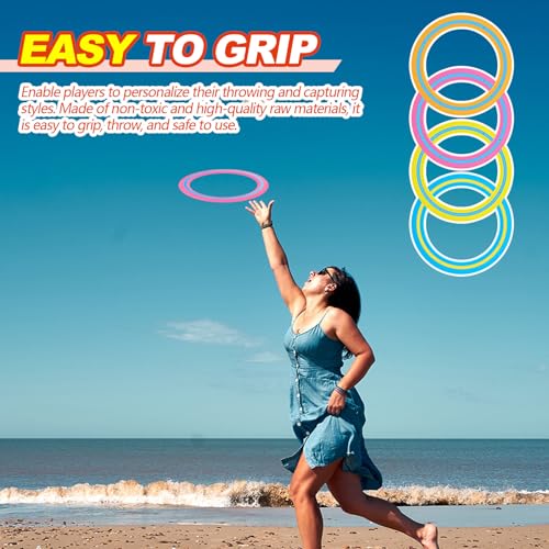Jenaai 20 Pcs Flying Disc 10 Inch Flying Ring Disc Toy for Adults and Kids Family Outdoor Beach Pool Lawn Backyard Garden Sport Playing Toss Gift Interaction Game(Orange, Rose Pink, Yellow, Blue)