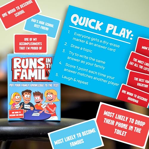 Runs in The Family: Fun Board Games for Family Night - Think Like Your Fam Would - Games for Kids-Adults