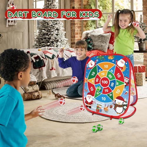 Christmas Bean Bag Toss Games for Kids Adults, Christmas Party Games for Families Outdoor Indoor Holiday Dart Board for Kids Carnival Games Toys Christ mas Party Favors Gifts for Boys Girls Yard Games