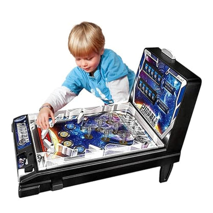 PHATM Mini Marble Arcade Machine Parent-Child Electronic Marble Game Space Super Pinball Games Retro Compact Tabletop Arcade for Small Space