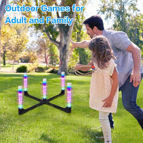 Outdoor Games Ring Toss Games Glow in Dark, Yard Games for Adults and Family