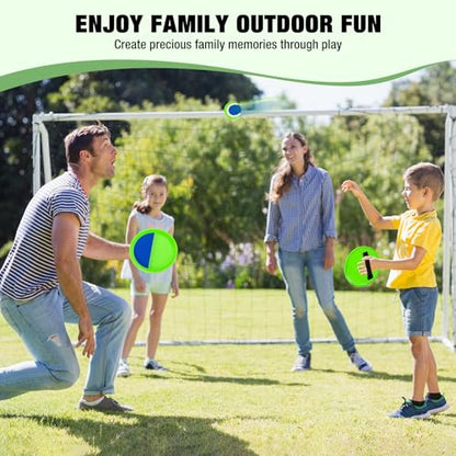Sticky Toss and Catch Ball Game Set - Kids & Toddlers Outdoor Indoor Activity Toys for Boys Girls 3 4 5 6 7 8-12 Year Old - Great Games for Beach Pool Yard - Birthday Gifts Easter Basket Stuffers - size: 2 paddles 2 balls