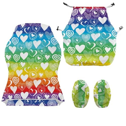 Love Print Gaming Chair Cover with Armrest Covers Scratch Proof Anti-Dust Game Chair Covers Slipcover Universal Fit for Desk/Swivel/Rotating Chairs Protector - color: Multi - Love
