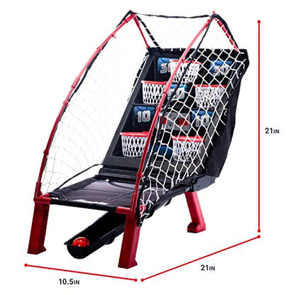 Franklin Sports Anywhere Basketball Arcade Game - Table Top Basketball Arcade Shootout- Indoor Electronic Basketball Game - style: Basketball - Red