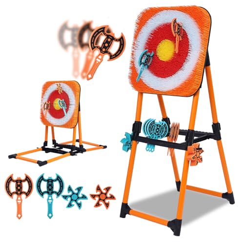 Portable Axe Throwing Game, Throwing Bristle Target with 16 Throwing Axes Set for Backyard, Indoor & Outdoor,Yard Games, Carnival Games