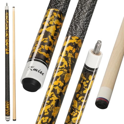 Banly Pool Cue Stick - 58 inch Canadian Maple Billiard Pool Stick with 13mm Cue Tip, House Bar Pool Cue Sticks for Professional Billiard Players, Yellow