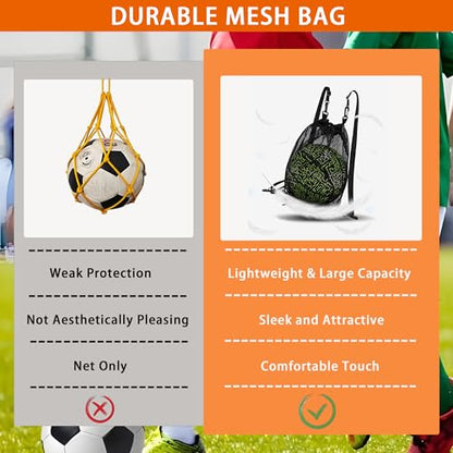 Mesh Ball Bag for Basketball Soccer & Volleyball, Sports Ball Bag with Zipper Pocket,Ball Storage Bag,Lightweight and Breathable - style: Style B