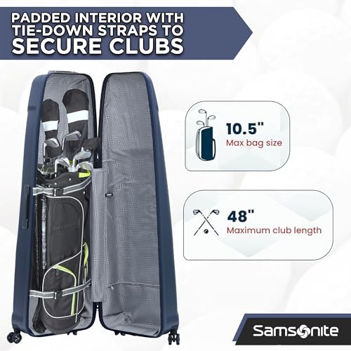 Samsonite Tour Pro Golf Hard Case Travel Bag | Lightweight, Durable ABS Shell, 360 Degree Multi-Directional Shark Wheels - color: Ocean Blue