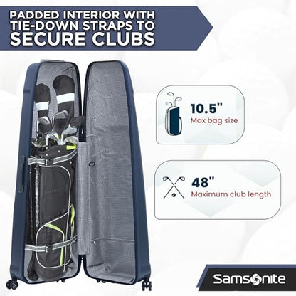 Samsonite Tour Pro Golf Hard Case Travel Bag | Lightweight, Durable ABS Shell, 360 Degree Multi-Directional Shark Wheels - color: Ocean Blue
