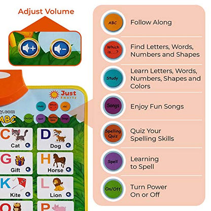 Just Smarty Interactive Learning & Education Toys for 2+ Year Old | Alphabet Learning Toddler Toys Age 1-2 | Learning Toys for 1 + Year Old Boys and Girls | ABC Baby Learning Toys 12-18 Months - style: Alphabet, Green