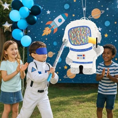 WERNNSAI Astronaut Piñata - Space Party Decorations Space Piñata Bundle with Blindfold and Bat Boy Birthday Decorations for Kids Family Birthday Games Supplies - style: Astronaut