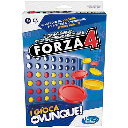 Hasbro Gaming Forza 4, I Play Anywhere, Portable Game, Travel Board Games for Children and Girls Ages 6 and up, Vertical Strategy Toy for 2 Players