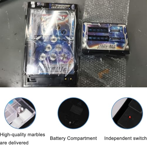 Christmas Tabletop Pinball Machine, Mini Pinball Game Toy with Lights Sounds, Electronic Tabletop Pinball Machine for Birthday Party Gift, Retro Arcade Pinball Kit for Kids