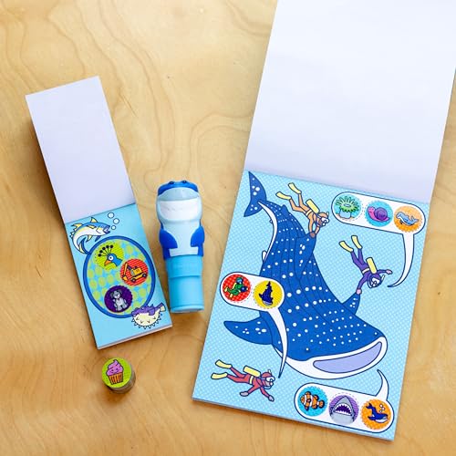Melissa & Doug Sticker Wow!™ Shark Bundle: 24-Page Activity Pad, Sticker Stamper, 500 Stickers, Mini Pad, Arts and Crafts Fidget Toy Collectible Character - color: Shark, size: Bundle