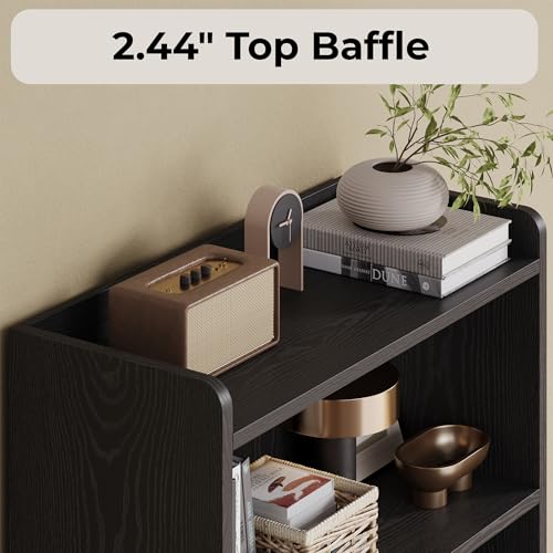 IRONCK Bookshelf with Doors, Book Shelf with Storage Shelves, 74.6 in Tall Bookcase for Home Office, Living Room, Bedroom, Black - color: Black
