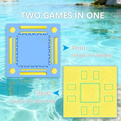 Floating Mahjong Table for Pool, 2-IN-1 Waterproof Floating Game Table for Mahjong Card Games Dominoes Poker, Adults Floating Board Pool Game Tray for Hot Tub Lake Beach Summer Pool Party Gift