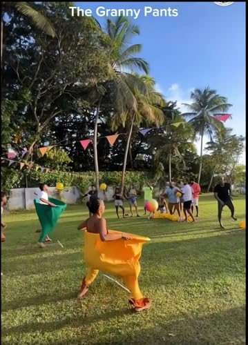 Granny Pants Yard Game with Balls Freaky Wonder Pant Giant Back Yard Outdoor Toss and Catch Ball Game Adults Family Garden Lawn Backyard Play Fun Games Summer Beach Party Camping Activities - color: Blue