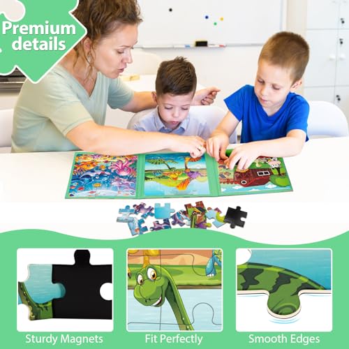 Animal Magnetic Puzzles for Toddlers 3-5, Travel Toys for Kids Ages 4-6, Educational Learning Magnets, Ideal Road Trip Activities for 3 4 5 6 Boys and Girls - style: Animal
