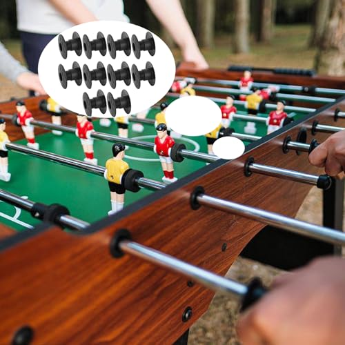 10PCS Tabletop Foosball Bushings Bearing Rods for Fun Games Accessories Black Foosball Machine Bearings Replacement Diameter Threaded Plastic Portable Size Foosball Replacement Parts