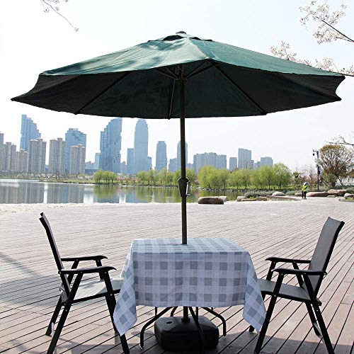 Melaluxe Spring/Summer Wrinkle-Free Waterproof Outdoor Tablecloth with Umbrella Hole and Zipper, Grey Checkered, 60-Inch-by-84 Rectangle - color: Grey Checkered, size: 60" x 84" (Rectangular)