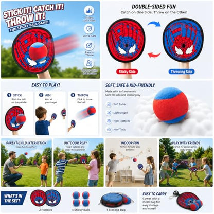 Toss and Catch Ball Game, Kids Toddler Baseball Glove & Catch Ball Toys Outdoor Games Toy for Family Beach Yard Pool Camping, Fun Gifts for Boys& Girls Ages 3 4 5 6 7 8-12 Years Old