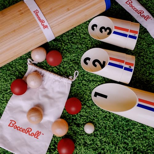 BocceRoll Yard Game – Modern Bocce Ball Set with Ramp & Targets | Portable BocceRoll Lawn Game for Backyard & Beach | Premium Wooden Bocce Game for Family & Party Play