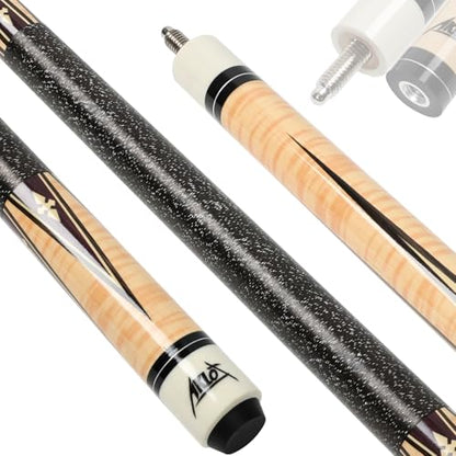AKLOT Pool Cue Stick 58'', Canadian Maple Pro Billiard Cue &13mm Leather Tip, Anti-Slip Grip, 18/19/20/21oz Billiard Pool Stick for Adults/Beginner/Pro Player - color: Brown with Wrapped Grip