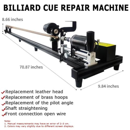 Cue Tip Shaper,Pool Cue Repair Kit,Pool Cue Lathe Machine,Cue Tip Repair Machine,Billiard Cue Shaper Tool,7 in 1 Billiard Cue Stick Repairer,Cue Shaft Cleaning & Maintenance