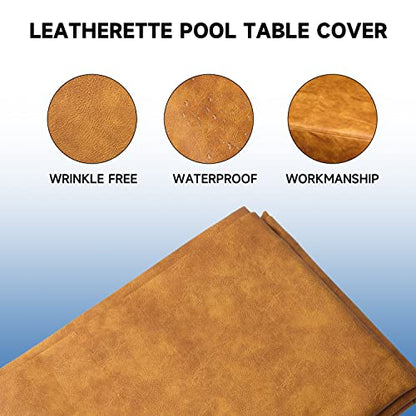 GSE Games & Sports Expert Billiard Table Covers, 7'/8'/9' Waterproof & Tearproof Heavy Duty Leatherette Pool Table Cover (Several Colors Available) - color: Russet - 7ft