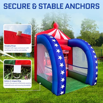 OZIS Inflatable Basketball Hoop Shot with Balls and Built-in Blower Portable Fun Shooting Target Hoops, Interactive Inflatable Carnival Games for Commercial Events, Parties, Family Activities - style: Basketball Hoop