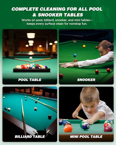 7-in-1 Billiard Table Cleaner Kit - Pool Table Felt Cleaning Accessories with Lint Roller, Glove, Steel Wool, Billiard Marker Dots & Towel
