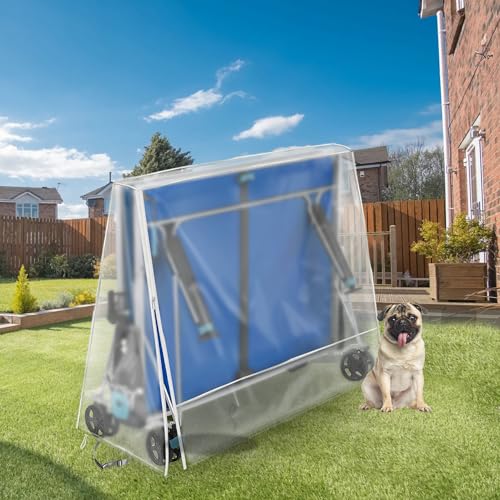 Ping Pong Table Cover for Indoor & Outdoor Folding Table Tennis Tables, Frosted Semi-Transparent PVC Table Protector, Waterproof, Side Zipper for Easy Fit, Fits 65''x28''x10''x69'' Tables