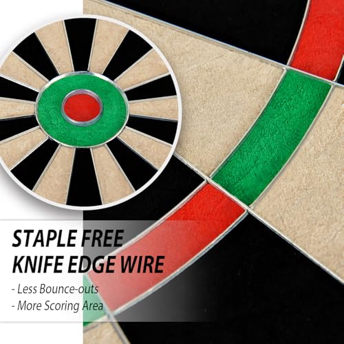 Dartboard with Staple-Free Bullseye Easily Recognizable Numbers 18g Steel Tip Darts Set 12 Steel Tip Darts 18g Mounting Kits Include - style: DB-P