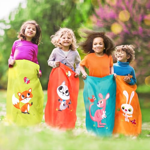 B. toys – 3 Outdoor Games for Kids – Racing Sacks & 3-Legged Race Bands – Egg-and-Spoon – Birthday Party Games – 5 Years + - style: Outdoor Racing Games