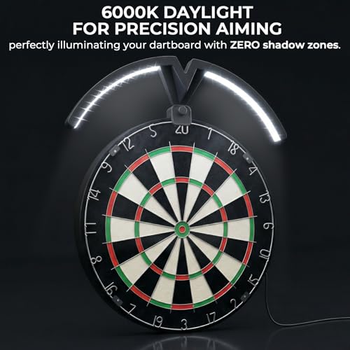 Dart Board Light, Professional Led Dartboard Light with 3M Power Cable, Securely Fits All Dart Boards, Bright Darts Lighting Accessories for Eliminating Shadows