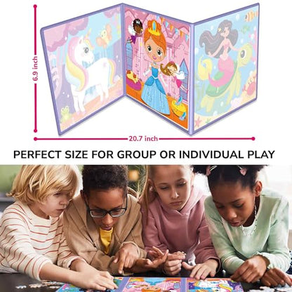 QUOKKA Magnetic Toddler Puzzles Ages 2-4 – 20 Pieces Kids Puzzles Ages 3-5 – Travel Games and Toys for Kids 4-6 Girls – Car Airplane Road Trip Activities with Unicorn, Princesses, Fairies and Mermaids - style: 7. UNICORN 20 PCS