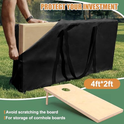 Cornhole Carrying Case for 4'x2' Regulation Boards – Heavy-Duty Cornhole Boards Bag with Padded Shoulder Strap & Industrial Zippers,Waterproof Tote for Outdoor Tailgate & Backyard Games