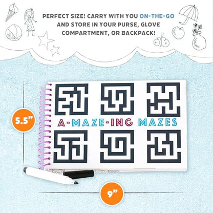 Squirrel Products Mom, I'm Bored Children's Activity Book, Fun Reusable Dry Erase Toy - Roadtrip Essentials, Word Games, Screen Free Activites for Kids Ages 3 and Up - Original Version
