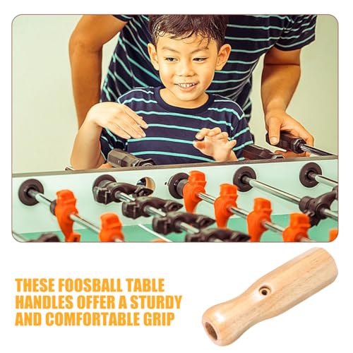 Foosball Table Handles 2 Pack Wooden Replacement Grips for Indoor Soccer Table Game Poles with Octagonal Design Easy Assembly Enhancing Family Entertainment